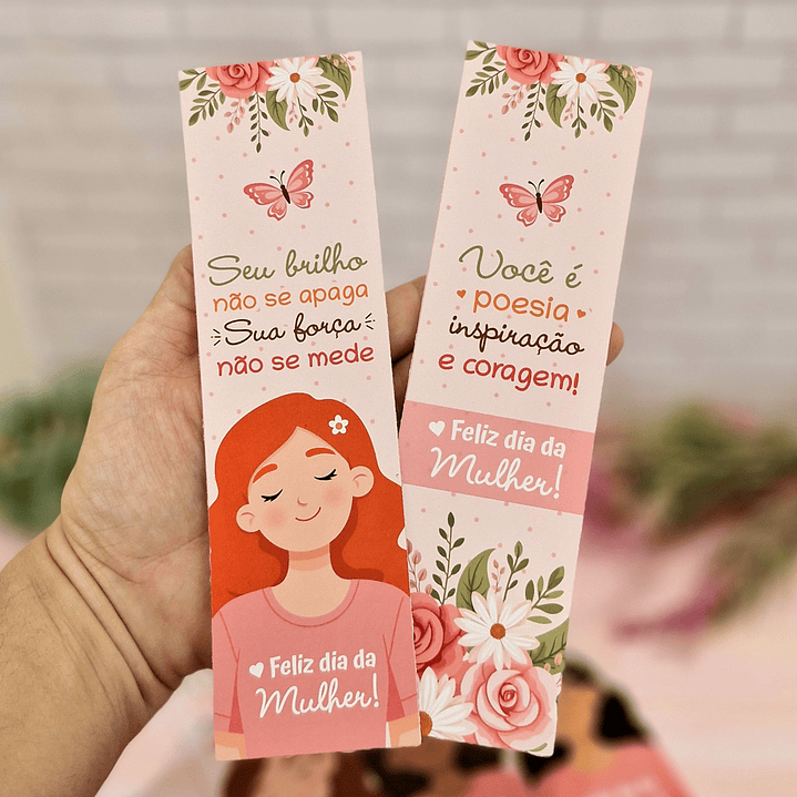 Arquivo Marca Pagina Dia da Mulher Kit Digital em Pdf e Png 1