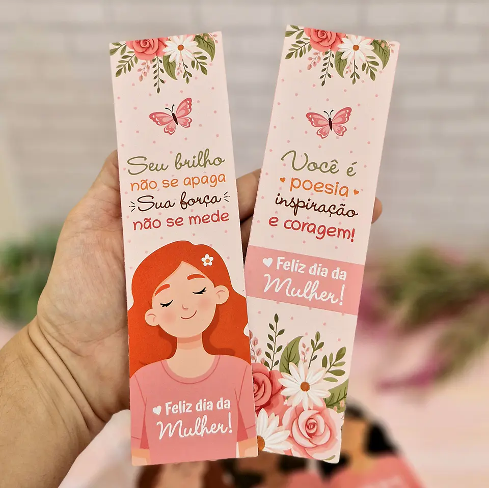 Arquivo Marca Pagina Dia da Mulher Kit Digital em Pdf e Png 1