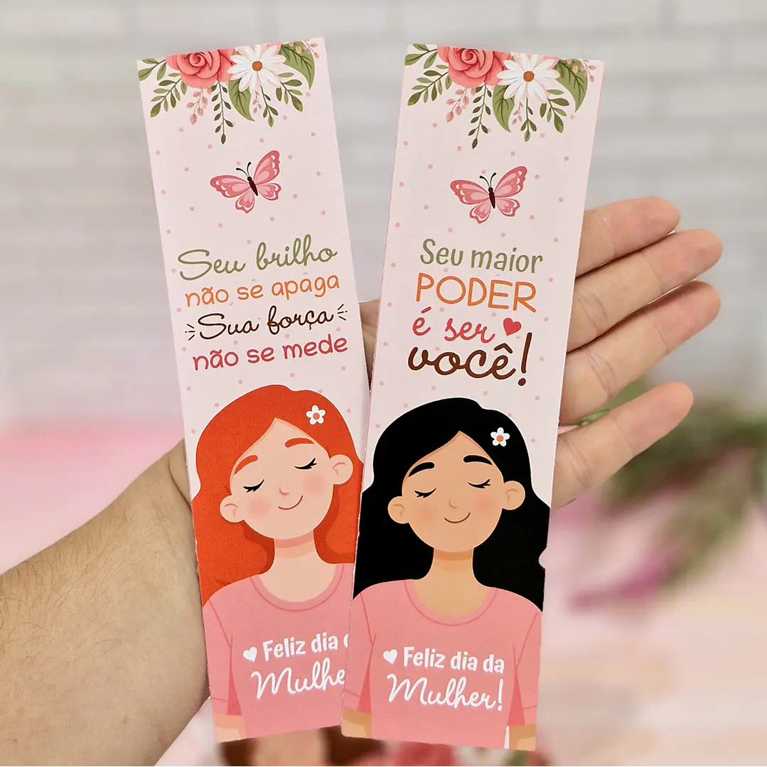 Arquivo Marca Pagina Dia da Mulher Kit Digital em Pdf e Png 2