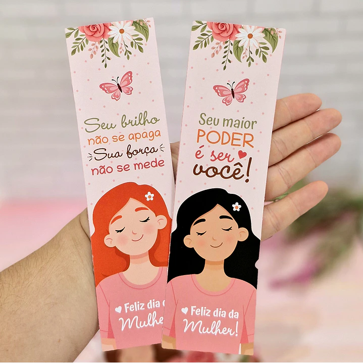 Arquivo Marca Pagina Dia da Mulher Kit Digital em Pdf e Png 2