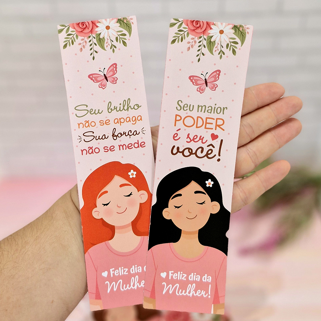 Arquivo Marca Pagina Dia da Mulher Kit Digital em Pdf e Png 2