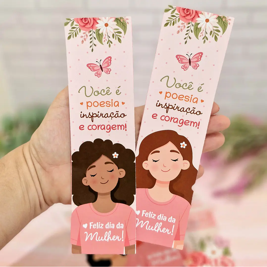 Arquivo Marca Pagina Dia da Mulher Kit Digital em Pdf e Png 3