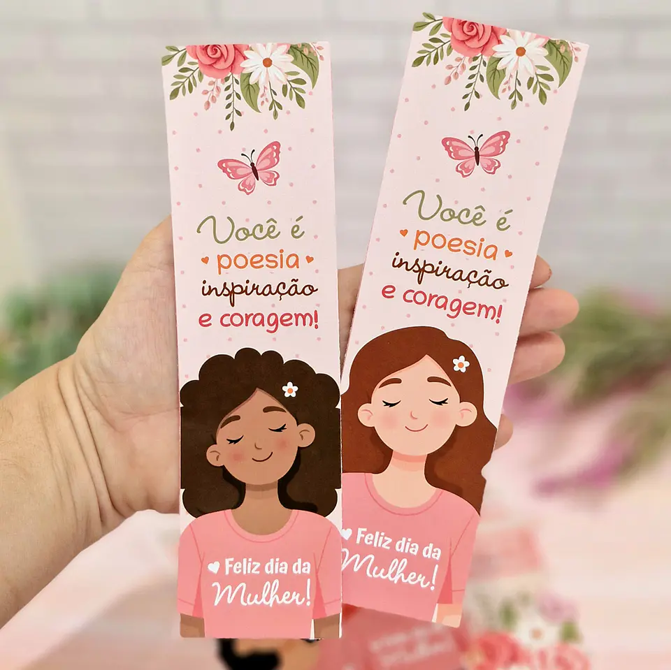 Arquivo Marca Pagina Dia da Mulher Kit Digital em Pdf e Png 3