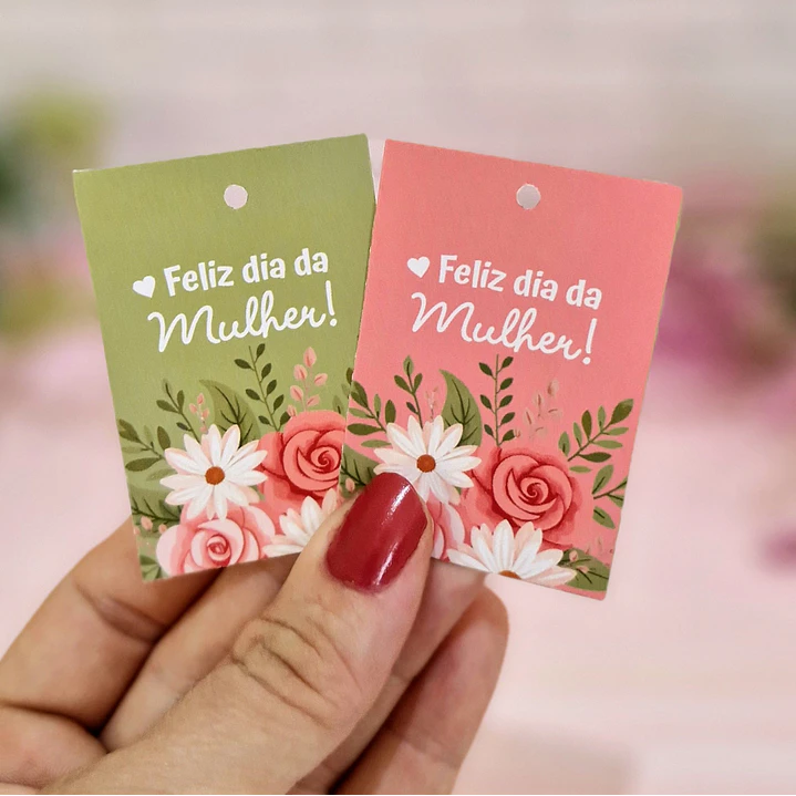 Arquivo Tags Dia da Mulher Kit Digital em Pdf e Png 3