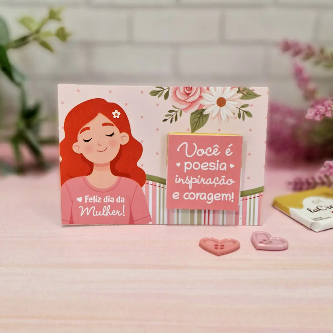 Arquivo Cartão Card La Creme Dia da Mulher Kit Digital em Pdf e Png 5