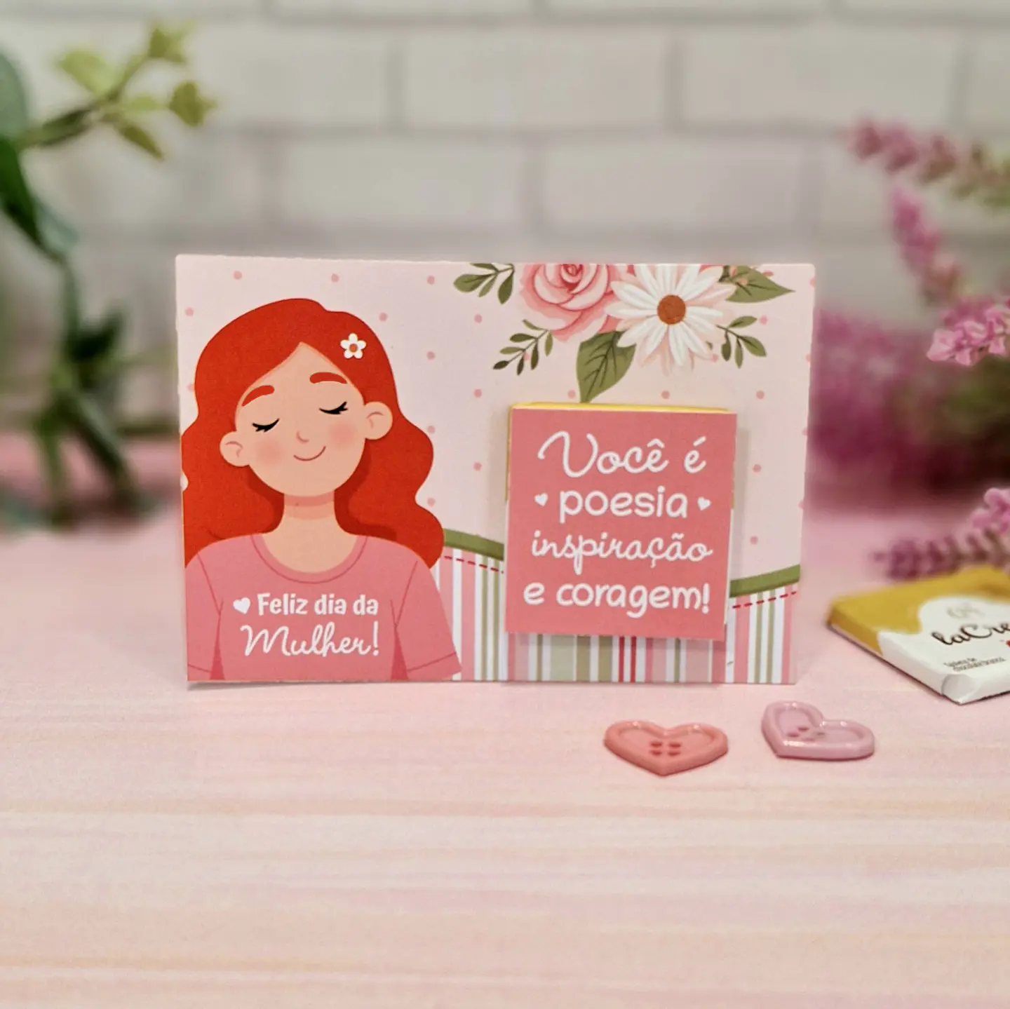 Arquivo Cartão Card La Creme Dia da Mulher Kit Digital em Pdf e Png 5