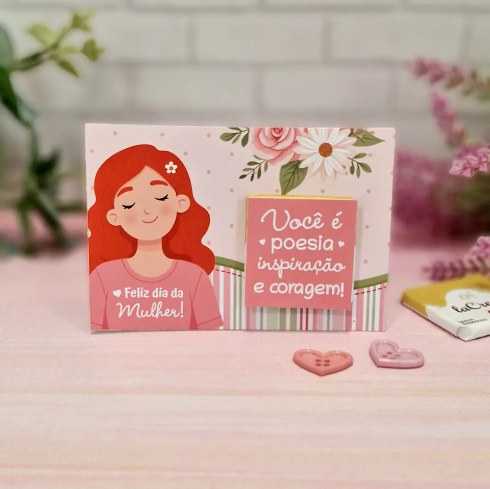Arquivo Cartão Card La Creme Dia da Mulher Kit Digital em Pdf e Png 5