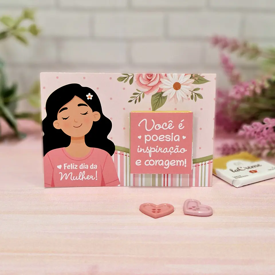 Arquivo Cartão Card La Creme Dia da Mulher Kit Digital em Pdf e Png 7