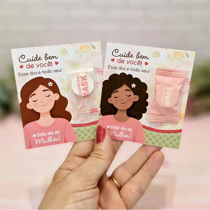Arquivo Cartão Card Mascara Batom Piranha Dia da Mulher Kit Digital em Pdf e Png 2