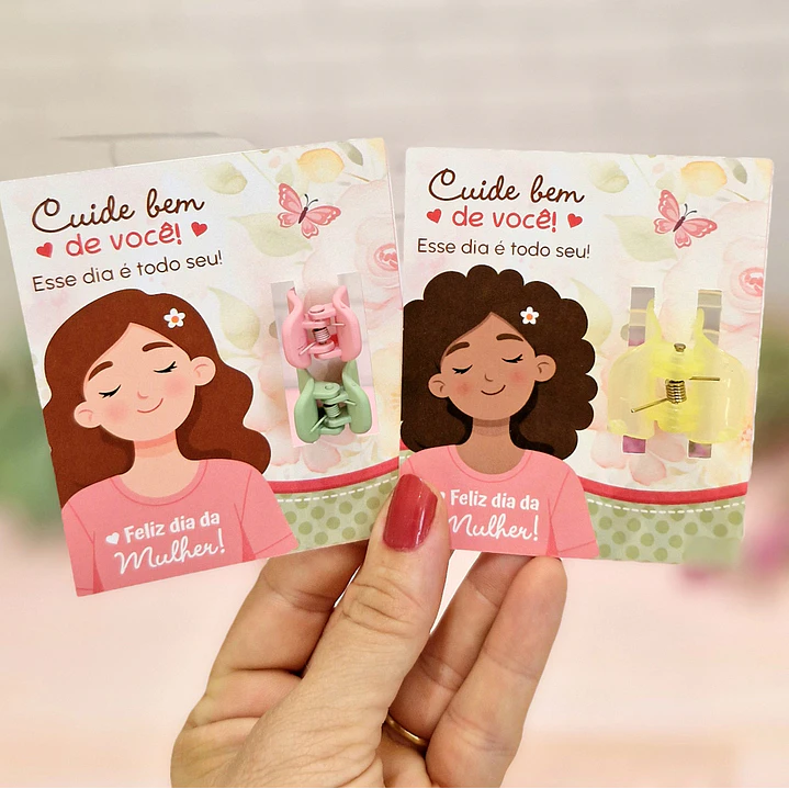 Arquivo Cartão Card Mascara Batom Piranha Dia da Mulher Kit Digital em Pdf e Png 5