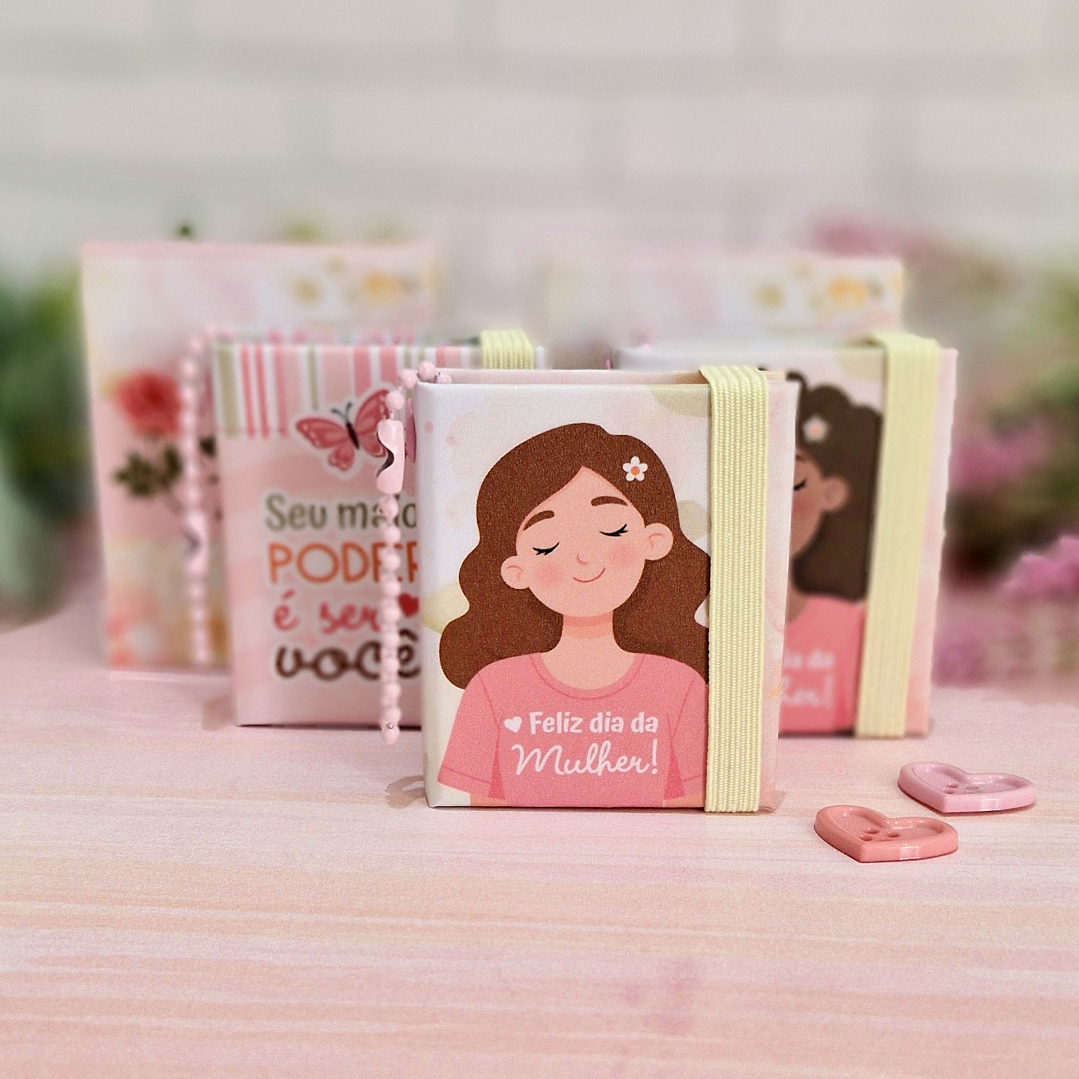 Arquivo Chaveiro Post It Dia da Mulher Kit Digital em Pdf e Png 1