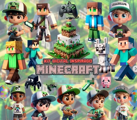 Kit Digital Minecraft em Png 