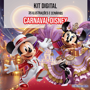 Kit Digital Carnaval Disney Arquivo em Png