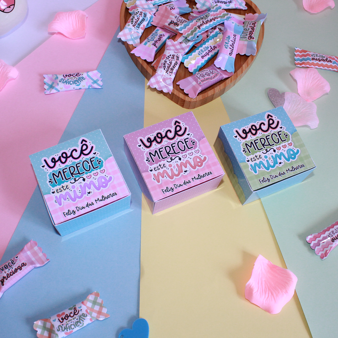 Arquivos Caixinha para mimos ou sabonete Dia da Mulher Kit Digital Pdf e Png 3