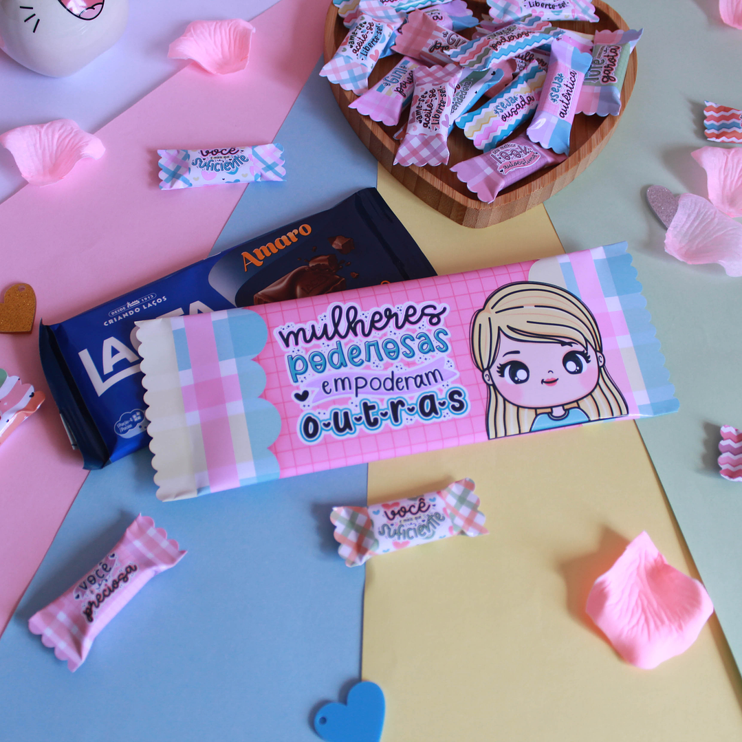 Arquivos Capa para barra de chocolate Dia da Mulher Kit Digital Pdf e Png 1