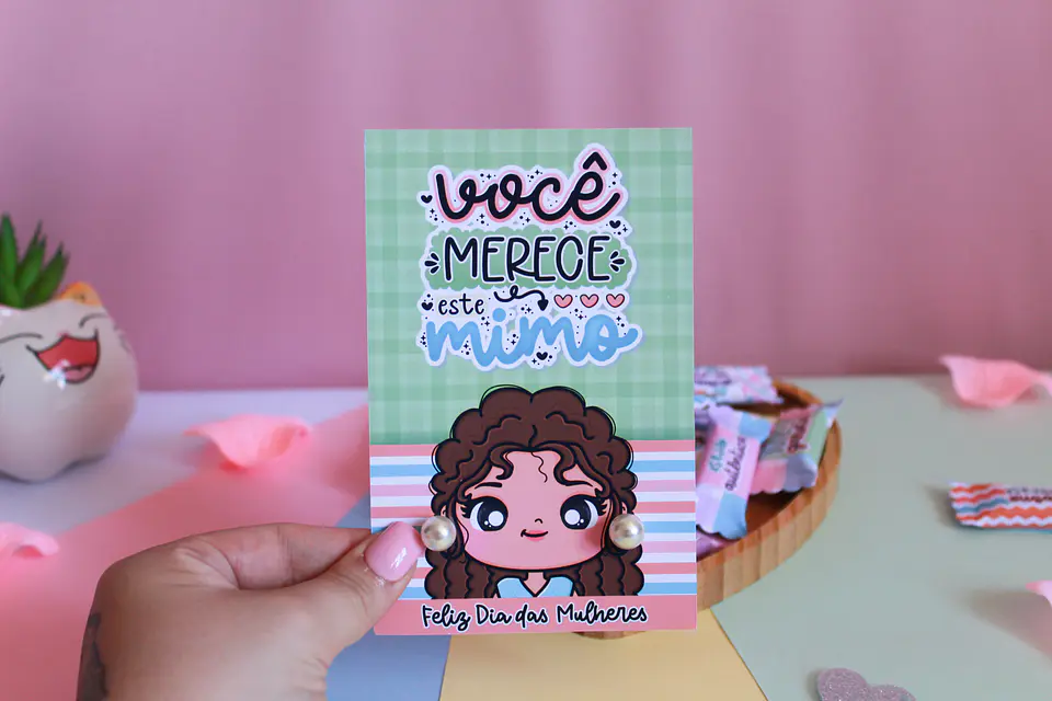 Arquivos Card para brinco Dia da Mulher Kit Digital Pdf e Png 2