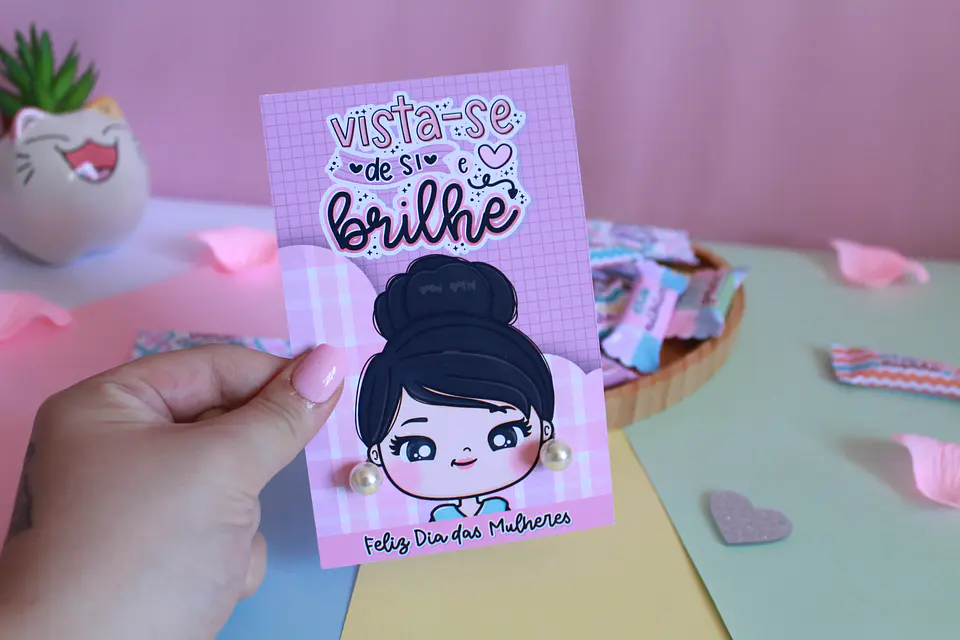 Arquivos Card para brinco Dia da Mulher Kit Digital Pdf e Png 5