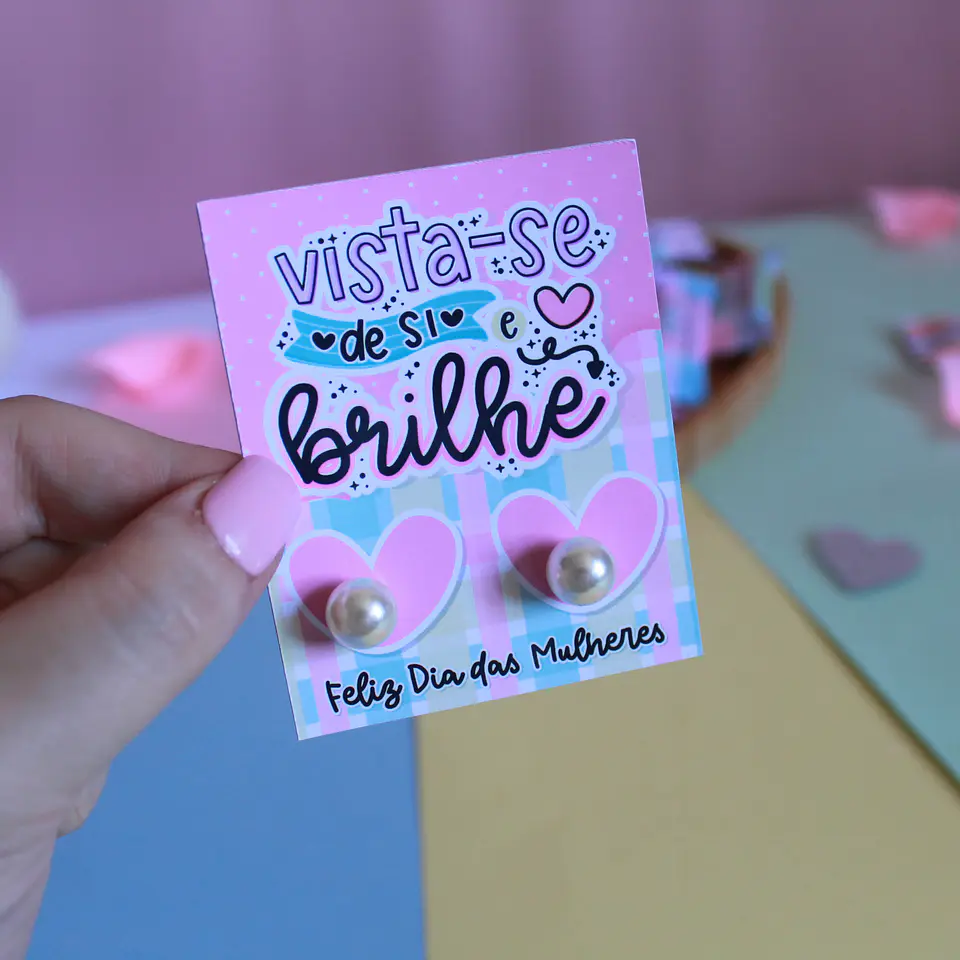 Arquivos Card para brinco Dia da Mulher Kit Digital Pdf e Png 6