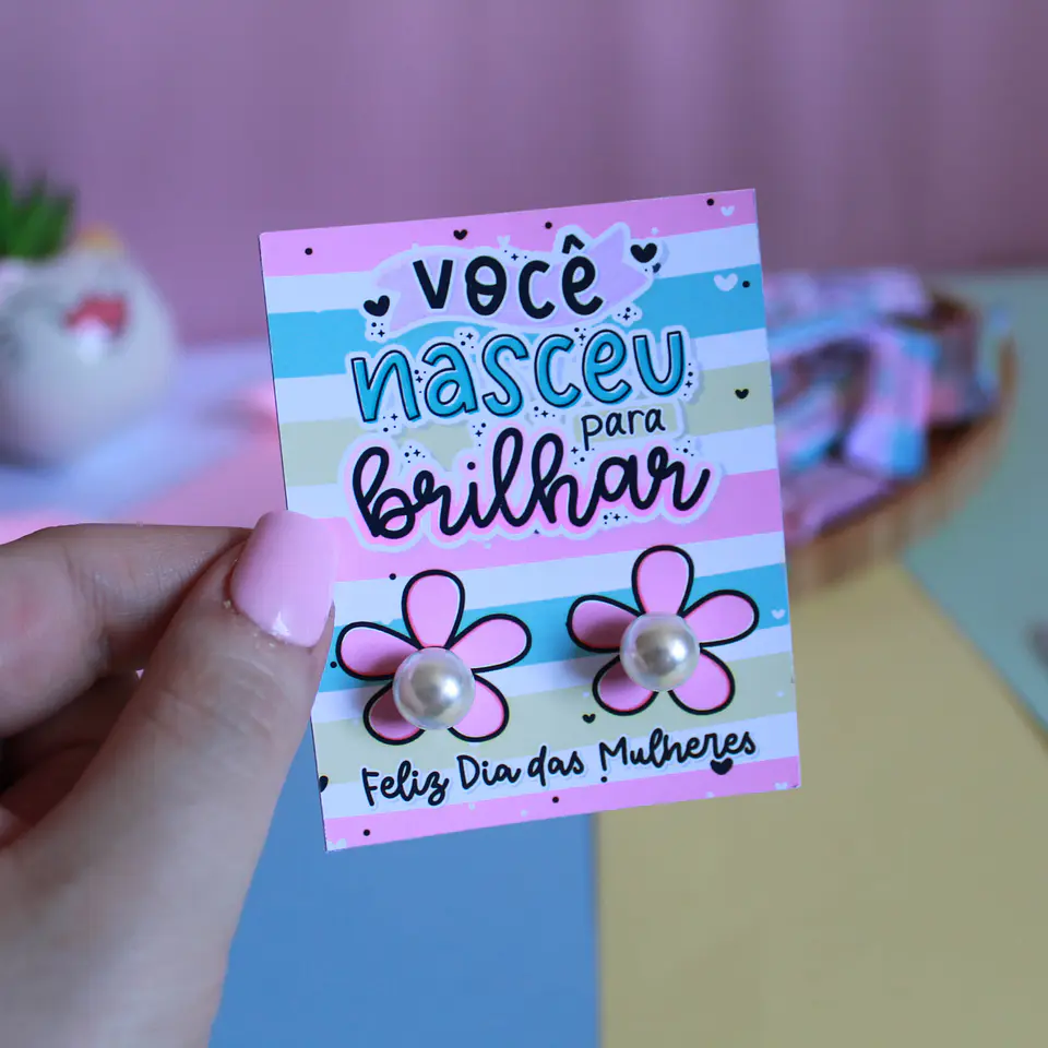 Arquivos Card para brinco Dia da Mulher Kit Digital Pdf e Png 9