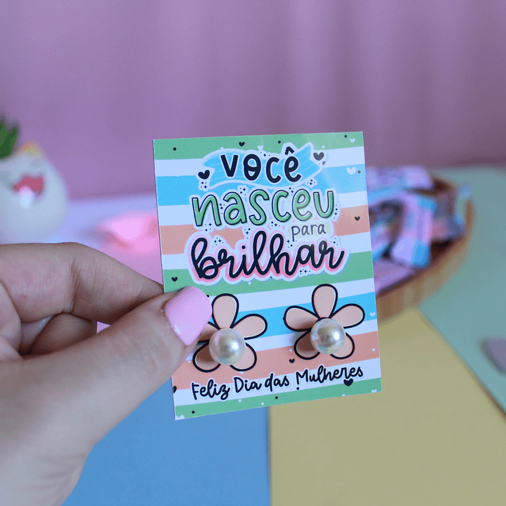 Arquivos Card para brinco Dia da Mulher Kit Digital Pdf e Png 11