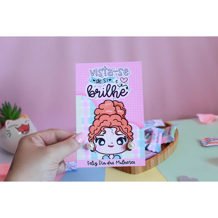 Arquivos Card para brinco Dia da Mulher Kit Digital Pdf e Png 15