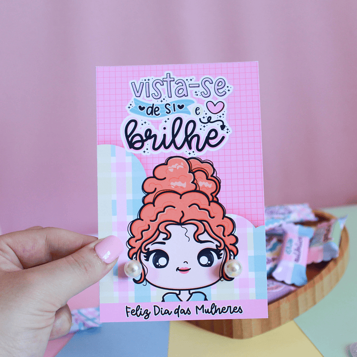 Arquivos Card para brinco Dia da Mulher Kit Digital Pdf e Png 15