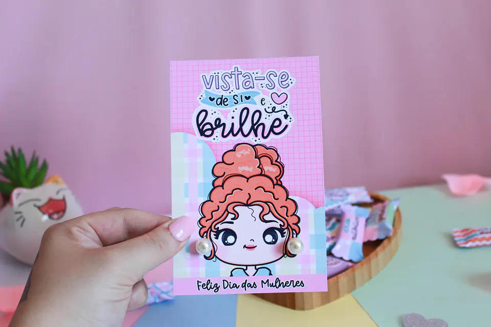 Arquivos Card para brinco Dia da Mulher Kit Digital Pdf e Png 15
