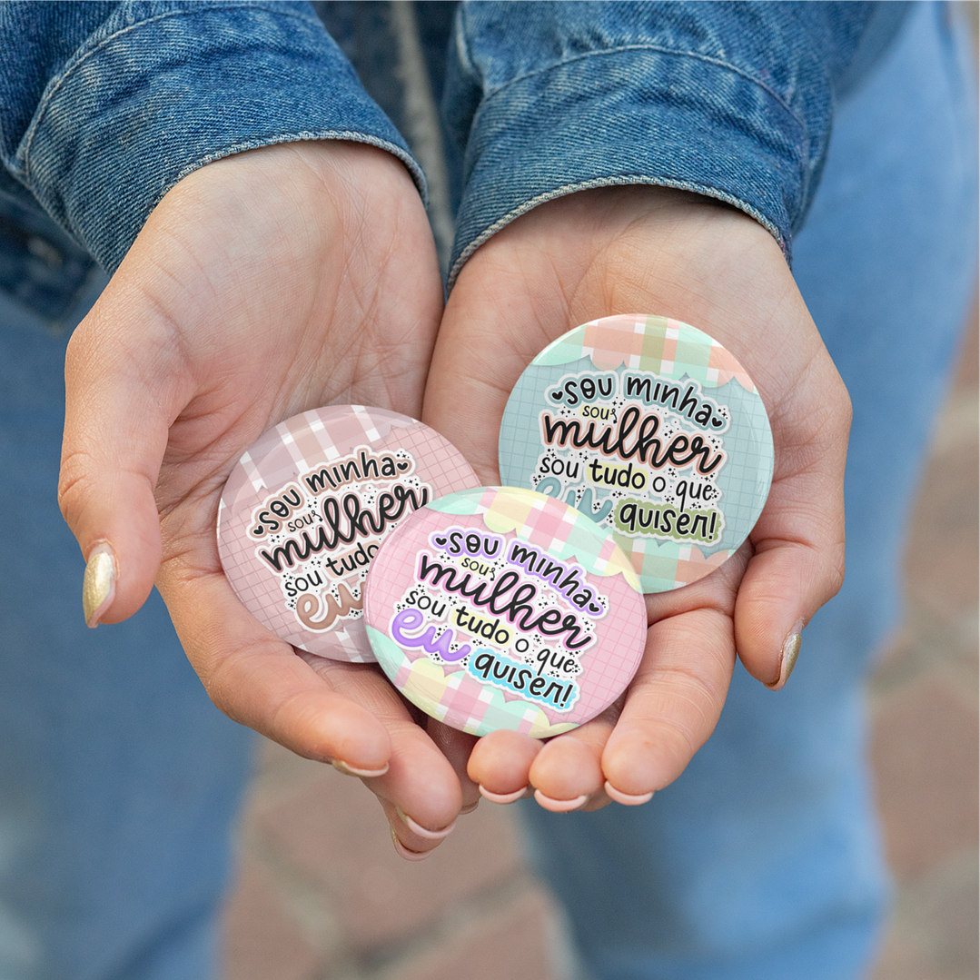 Arquivos Bottons Dia da Mulher Kit Digital Pdf e Png 5