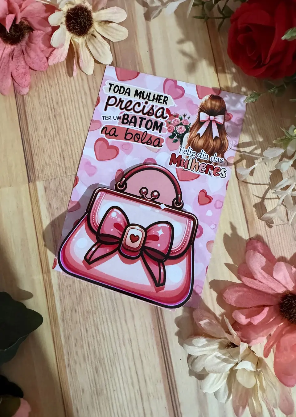 Arquivo Card Bolsinha Dia da Mulher Kit Digital em Studio Pdf e Png 2