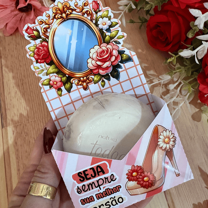 Arquivo Caixa de Sabonete Dia da Mulher Kit Digital em Studio Pdf e Png 2