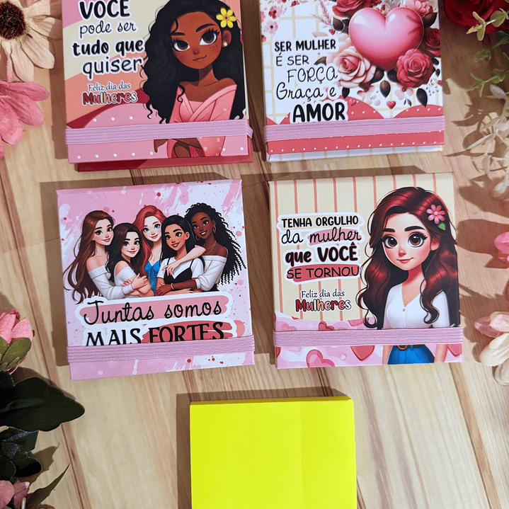 Arquivo Porta Post It 76mm Dia da Mulher Kit Digital em Studio Pdf e Png 1