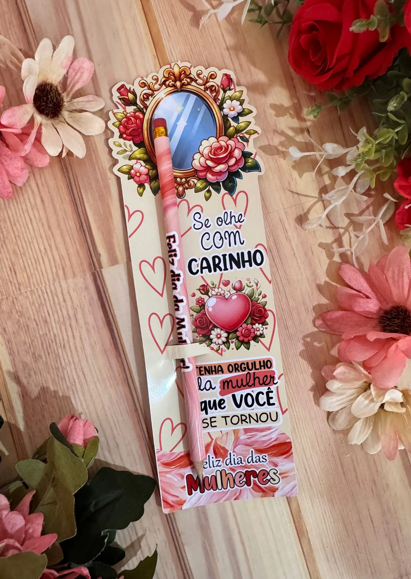 Arquivo Card Lápis Dia da Mulher Kit Digital em Studio Pdf e Png 2