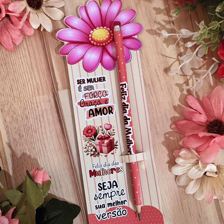 Arquivo Card Lápis Dia da Mulher Kit Digital em Studio Pdf e Png 3