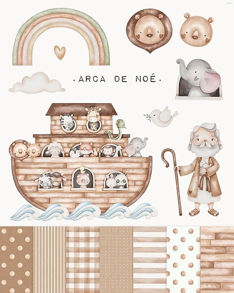 Kit Digital Arca de Noé para em Png