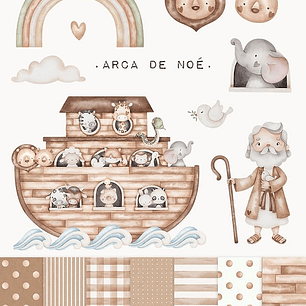 Kit Digital Arca de Noé para em Png