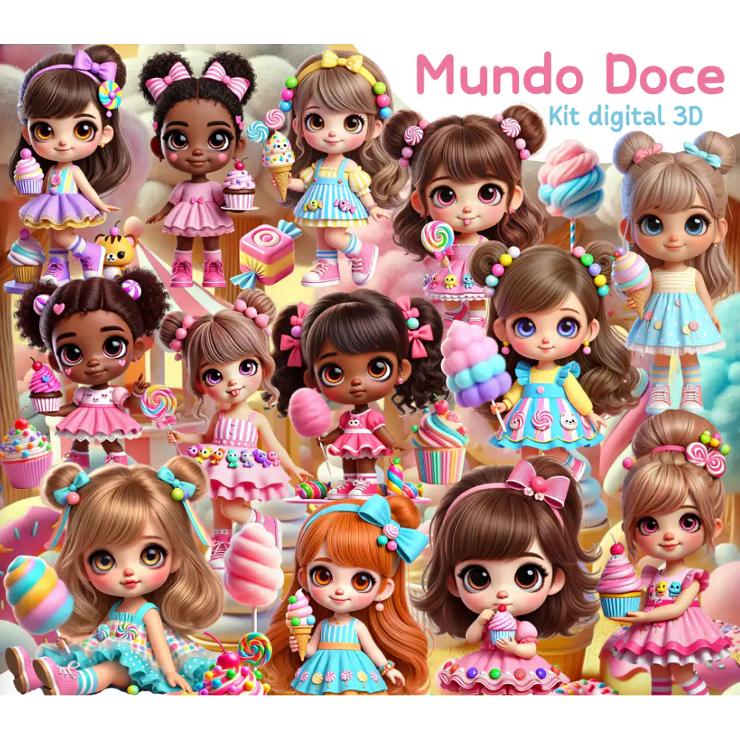 Kit Digital Mundo Doce em Png  1