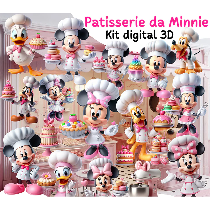 Kit Digital Patisserie da Minnie em Png 1