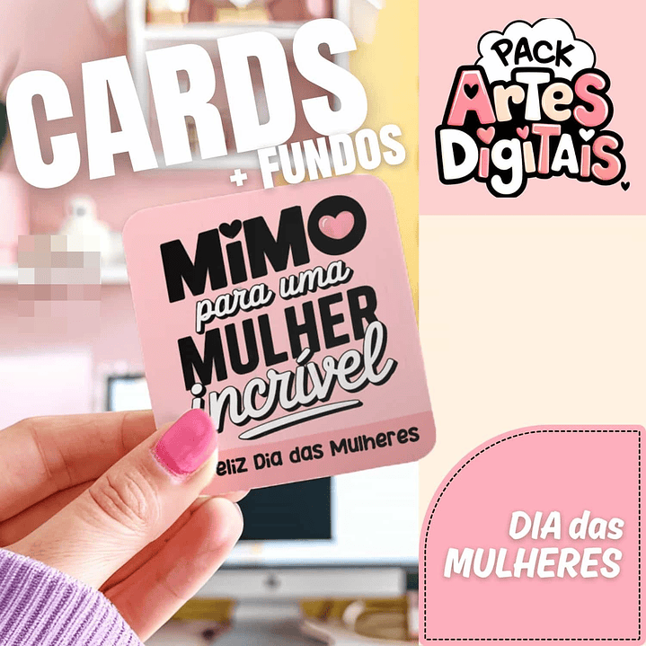 Kit Digital Cards Dia das Mulheres em Png 8