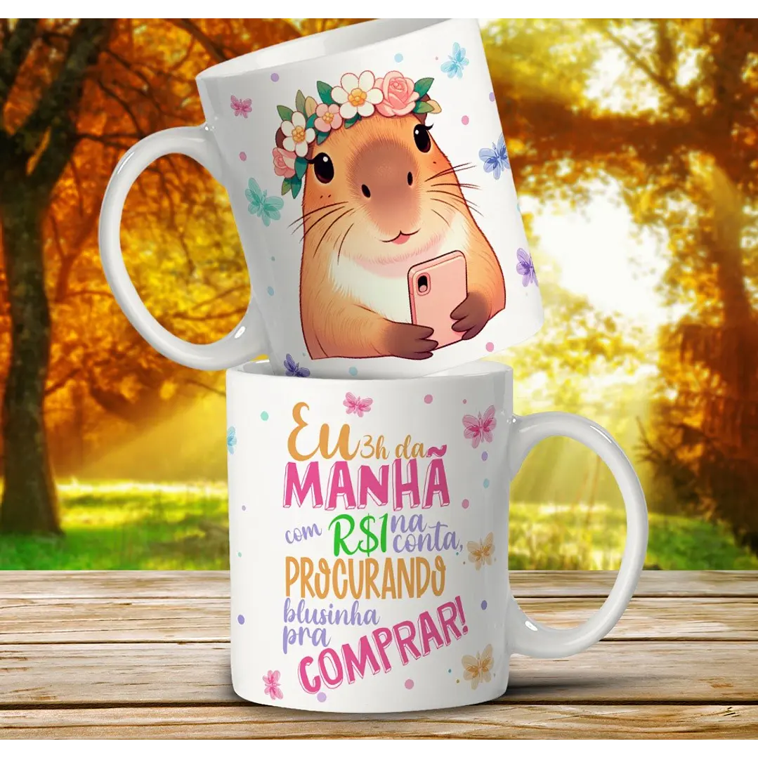 11 Artes para Caneca Capivara debochada Arquivo em Editável 4