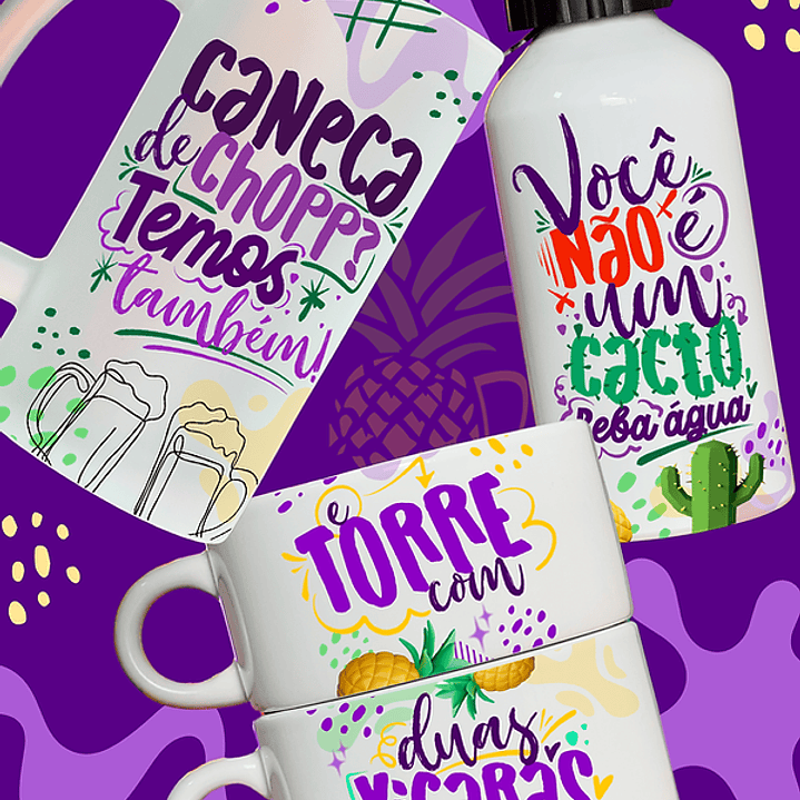 Arquivos Mockups Diversos Para Sublimação Canecas, Garrafas, Squeeze, Torre de Xicaras, Copo Chopp em Editável 2