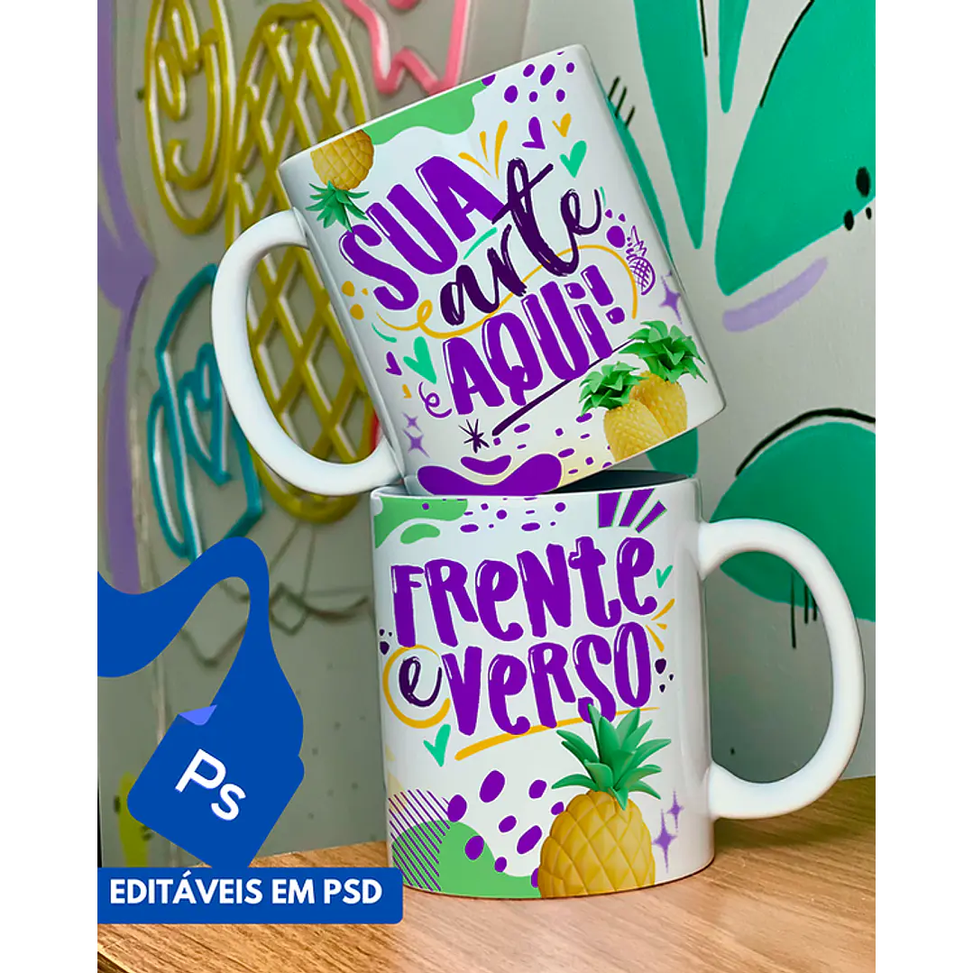 Arquivos Mockups Diversos Para Sublimação Canecas, Garrafas, Squeeze, Torre de Xicaras, Copo Chopp em Editável 4