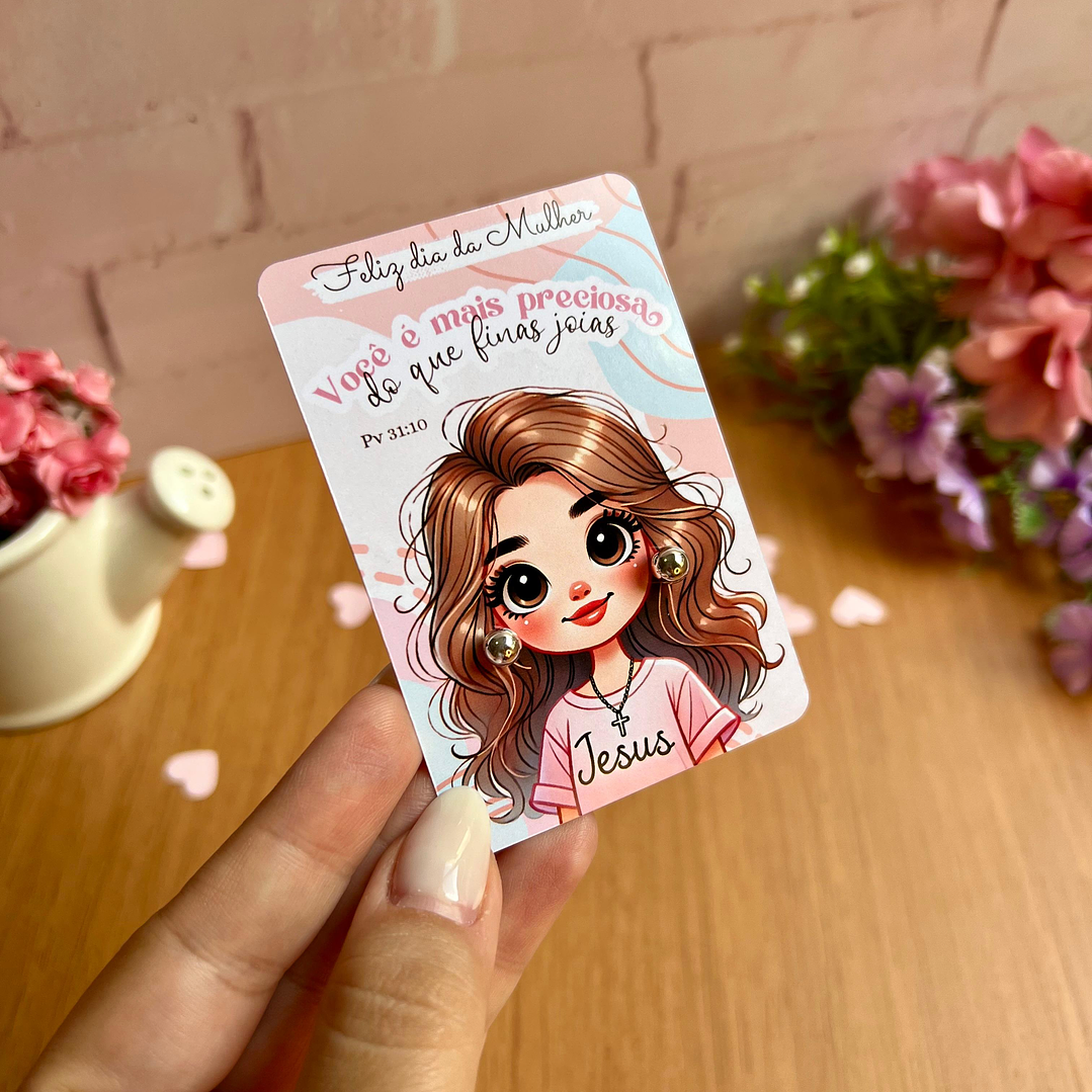 Arquivo de Corte Card Brinco Dia da Mulher Kit Digital em Pdf e Png 1