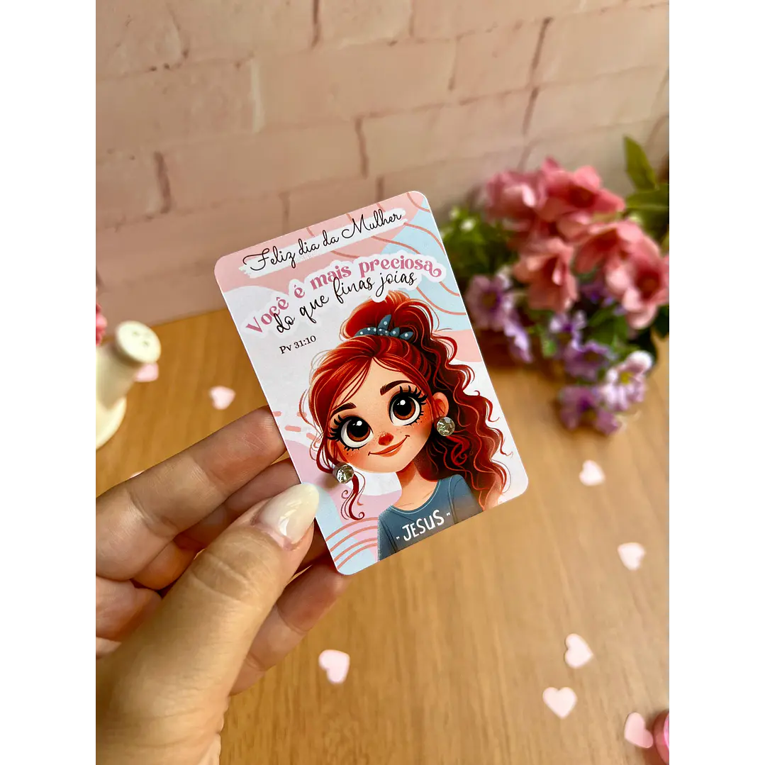 Arquivo de Corte Card Brinco Dia da Mulher Kit Digital em Pdf e Png 3