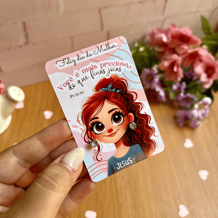 Arquivo de Corte Card Brinco Dia da Mulher Kit Digital em Pdf e Png 3