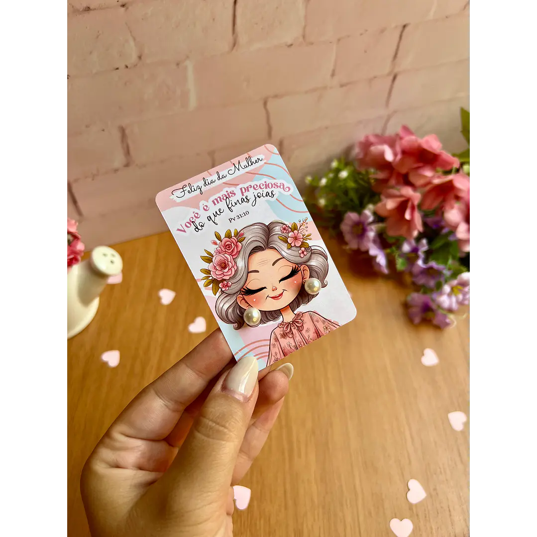 Arquivo de Corte Card Brinco Dia da Mulher Kit Digital em Pdf e Png 5