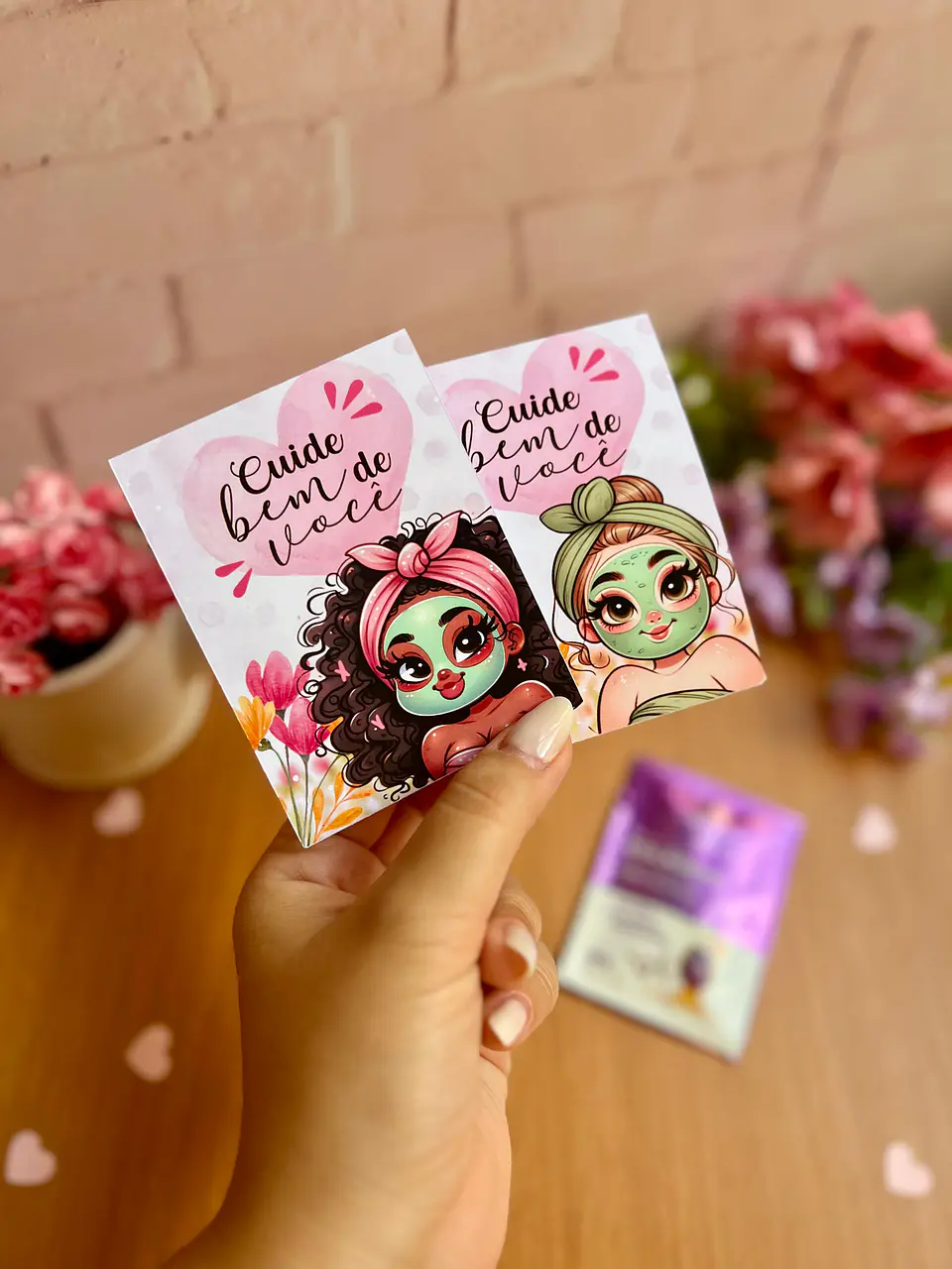 Arquivo de Corte Porta Mascara Facial Dia da Mulher Kit Digital em Pdf e Png 1