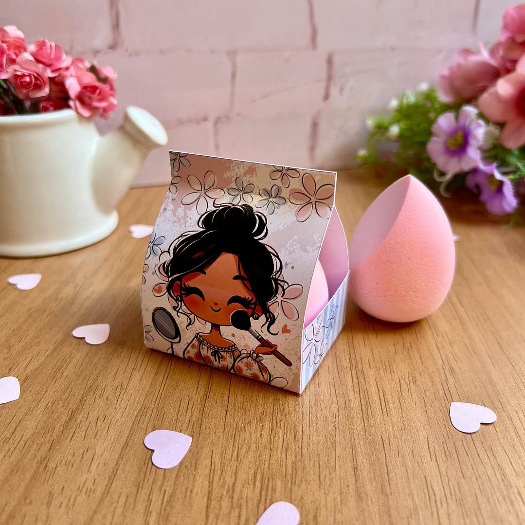 Arquivo de Corte Porta Esponjinha ou Bombom Caixinha Dia da Mulher Kit Digital em Pdf e Png 3