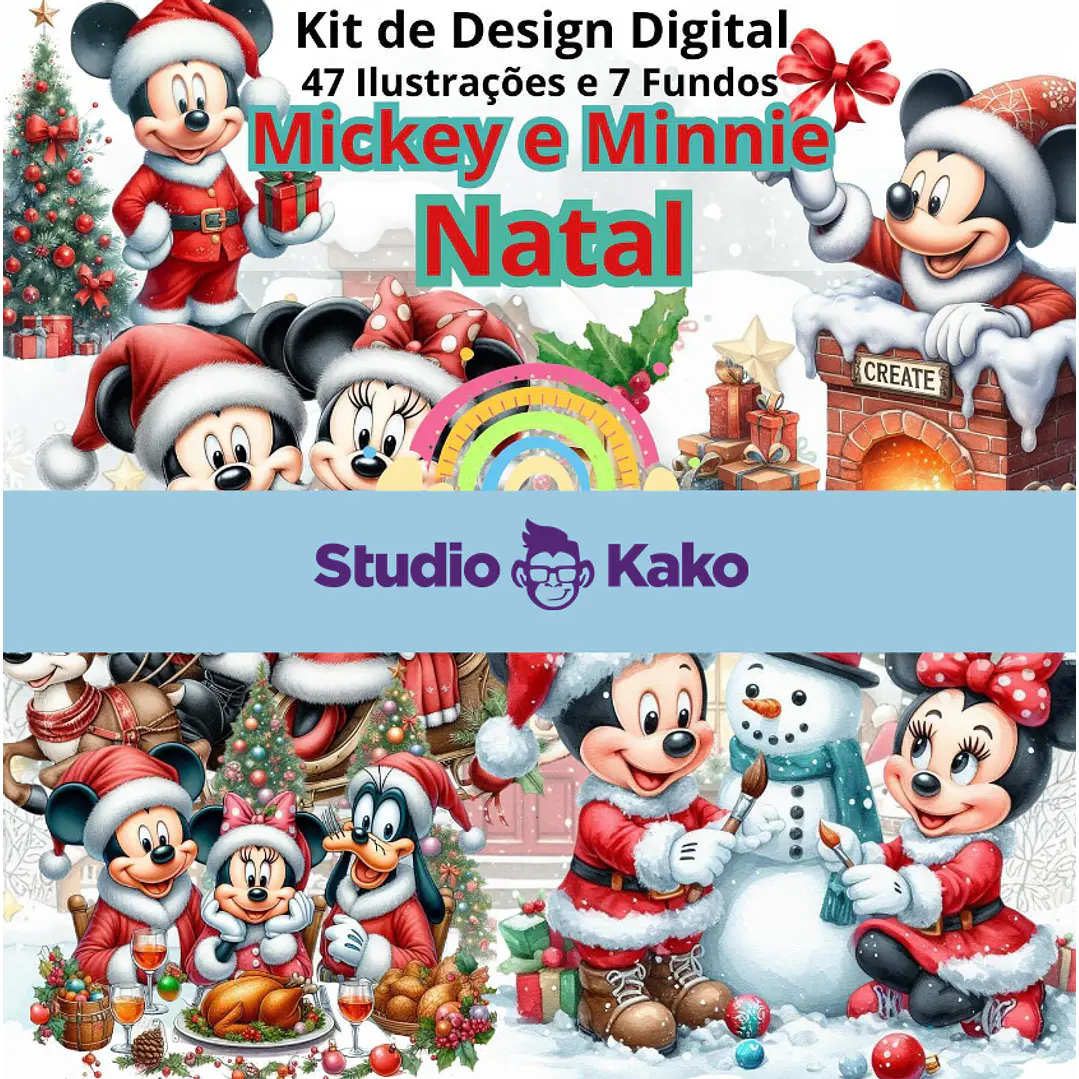Kit Digital Turma do Mickey Natal  Png  1