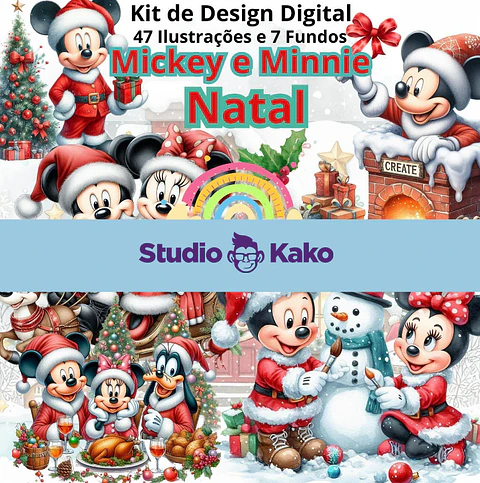Kit Digital Turma do Mickey Natal  Png 