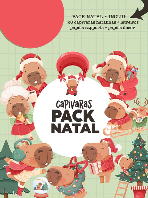 Kit Digital Capivara Natal Png 